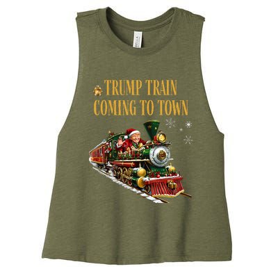 Trump Train Coming To Town Women's Racerback Cropped Tank