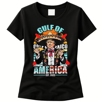 Trump Tacos Cinco De Mayo Gulf Of Us America Est 2025 Womens T-Shirt