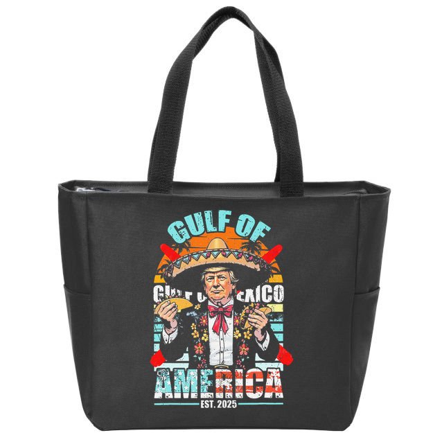 Trump Tacos Cinco De Mayo Gulf Of Us America Est 2025 Zip Tote Bag