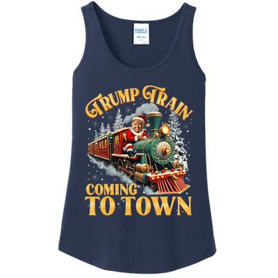 Trump Train Christmas Coming To Town Santa Trump 2024 Xmas Ladies Essential Tank