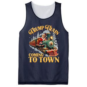 Trump Train Christmas Coming To Town Santa Trump 2024 Xmas Mesh Reversible Basketball Jersey Tank