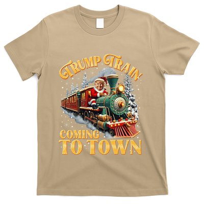 Trump Train Christmas Coming To Town Santa Trump 2024 Xmas T-Shirt