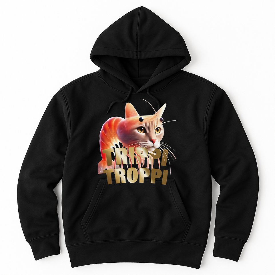 Trippi Troppi Cat Funny Meme Brainrot Humor Gen Z Hoodie