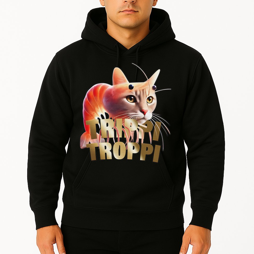 Trippi Troppi Cat Funny Meme Brainrot Humor Gen Z Hoodie