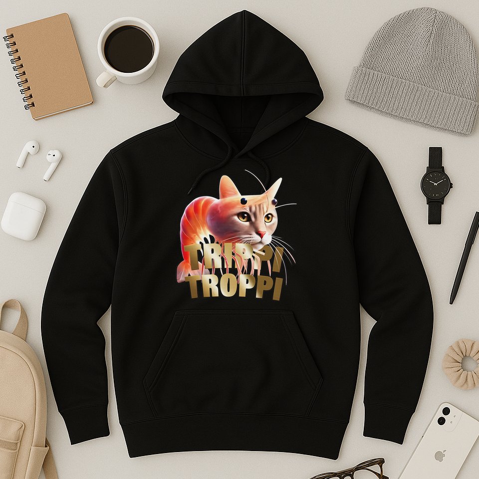 Trippi Troppi Cat Funny Meme Brainrot Humor Gen Z Hoodie