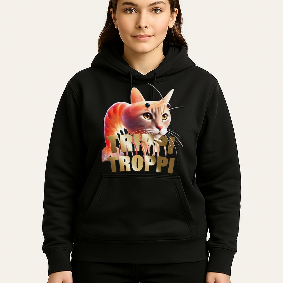 Trippi Troppi Cat Funny Meme Brainrot Humor Gen Z Hoodie