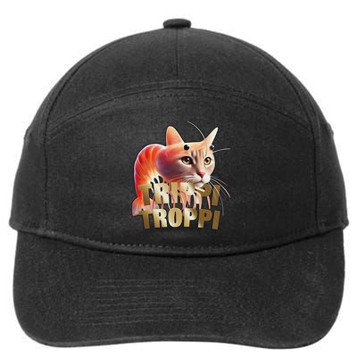 Trippi Troppi Cat Funny Meme Brainrot Humor Gen Z 7-Panel Snapback Hat