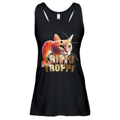 Trippi Troppi Cat Funny Meme Brainrot Humor Gen Z Ladies Essential Flowy Tank