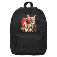 Trippi Troppi Cat Funny Meme Brainrot Humor Gen Z 16 in Basic Backpack