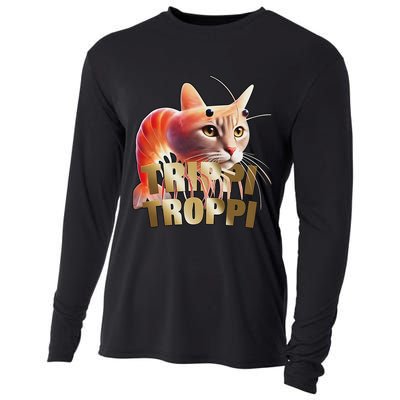 Trippi Troppi Cat Funny Meme Brainrot Humor Gen Z Cooling Performance Long Sleeve Crew