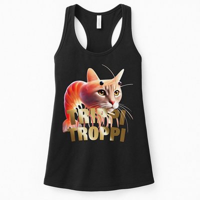 Trippi Troppi Cat Funny Meme Brainrot Humor Gen Z Womens Tank Top