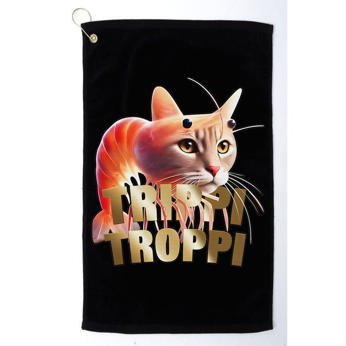 Trippi Troppi Cat Funny Meme Brainrot Humor Gen Z Golf Towel