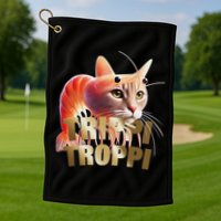 Trippi Troppi Cat Funny Meme Brainrot Humor Gen Z Golf Towel