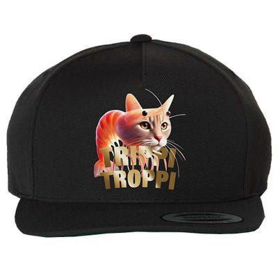 Trippi Troppi Cat Funny Meme Brainrot Humor Gen Z Wool Snapback Cap