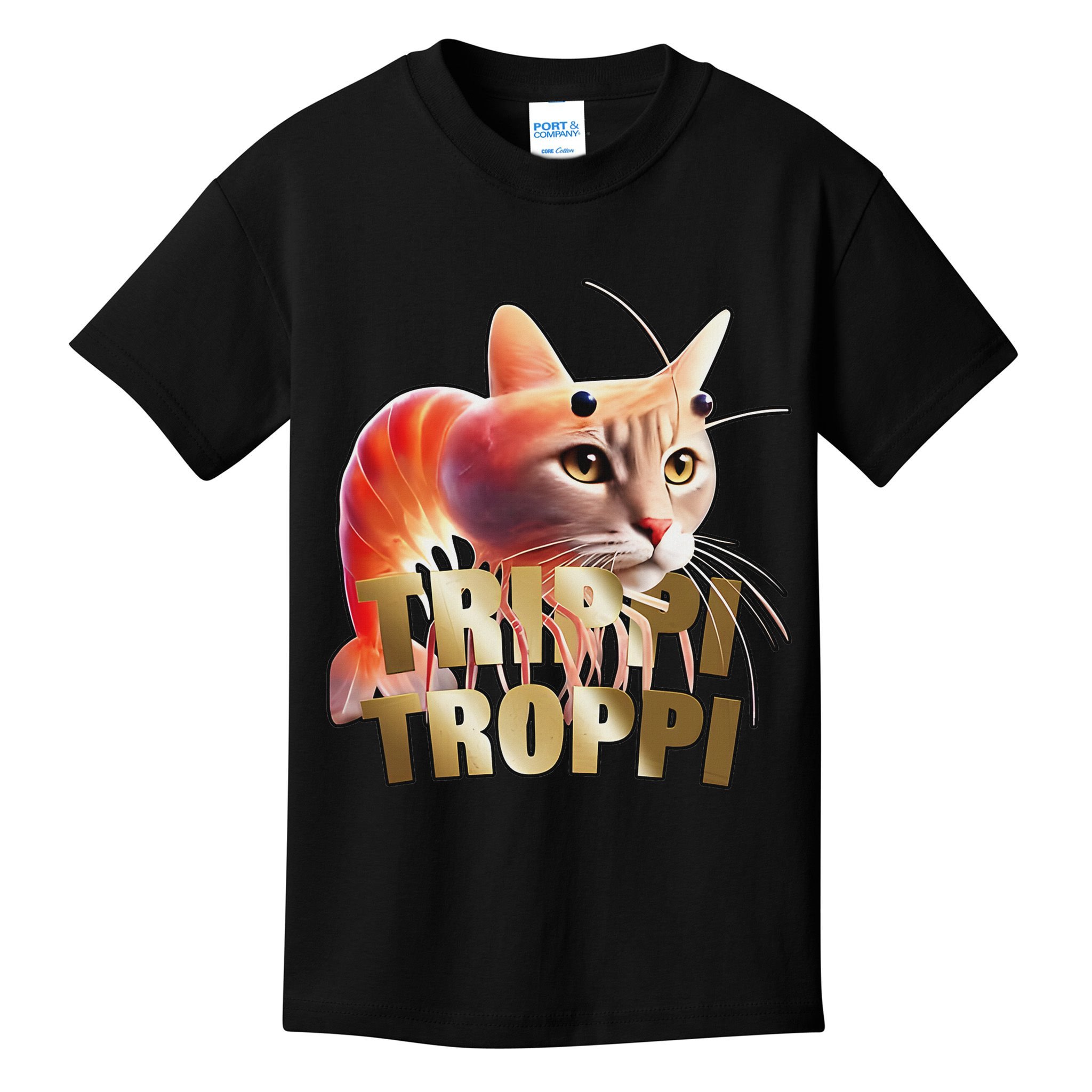 Trippi Troppi Cat Funny Meme Brainrot Humor Gen Z Kids T-Shirt