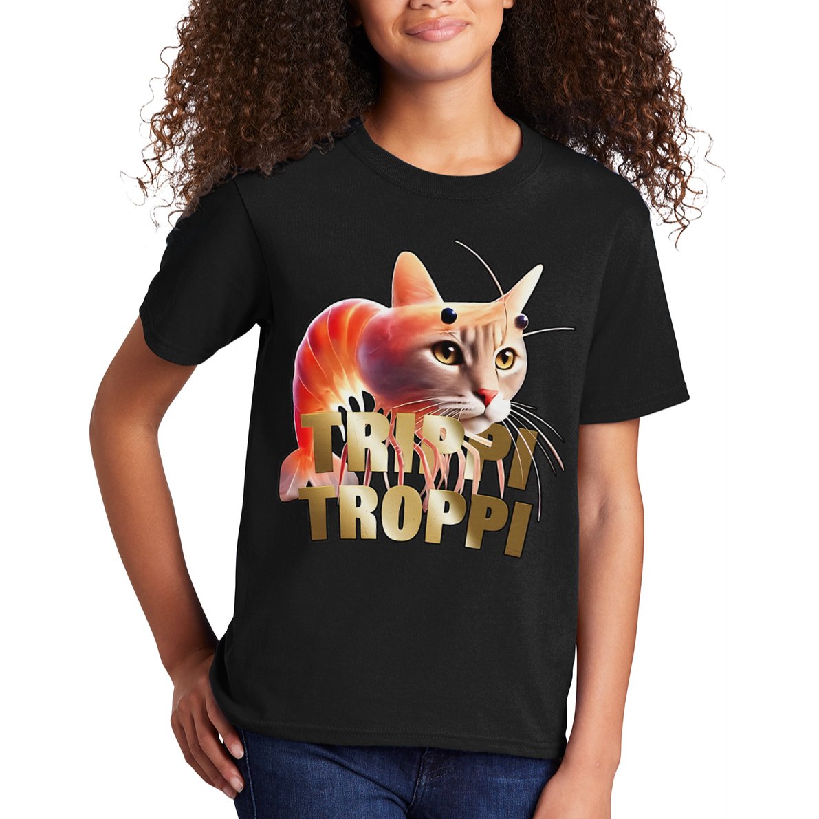 Trippi Troppi Cat Funny Meme Brainrot Humor Gen Z Kids T-Shirt
