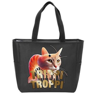 Trippi Troppi Cat Funny Meme Brainrot Humor Gen Z Zip Tote Bag