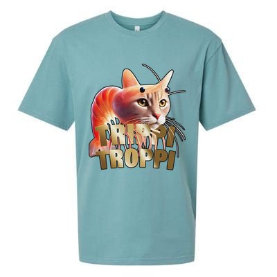Trippi Troppi Cat Funny Meme Brainrot Humor Gen Z Sueded Cloud Jersey T-Shirt