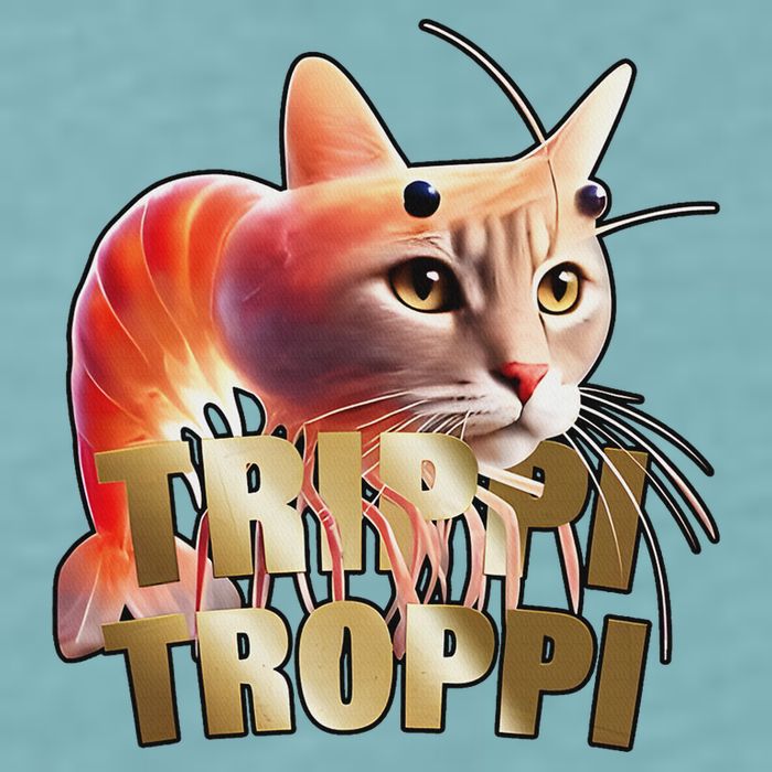 Trippi Troppi Cat Funny Meme Brainrot Humor Gen Z Sueded Cloud Jersey T-Shirt