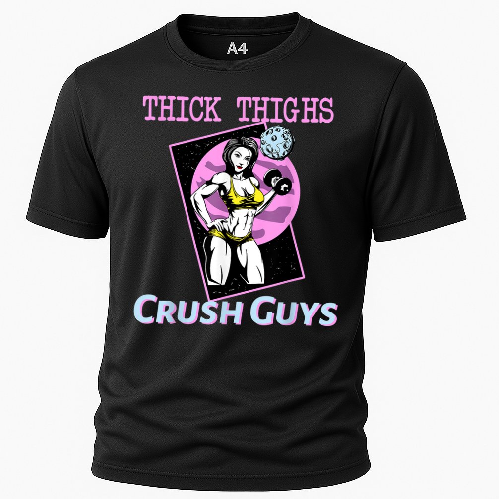 Thick Thighs Crush Guys Weightlifting Bodybuilding Gym Cooling Performance Crew T-Shirt