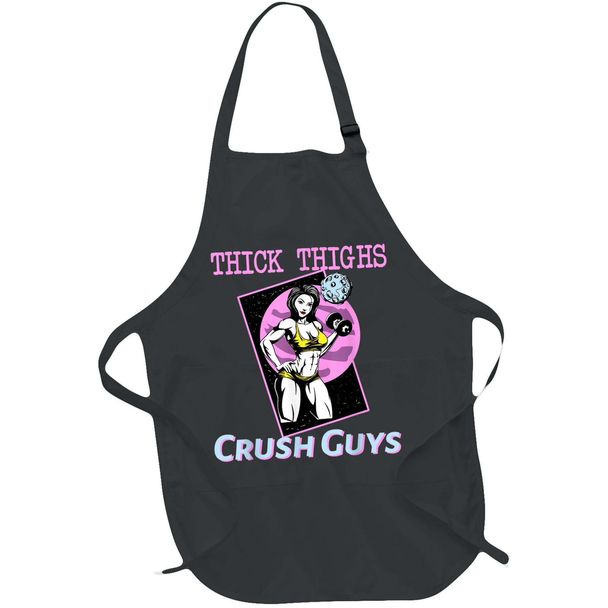 Thick Thighs Crush Guys Weightlifting Bodybuilding Gym Apron