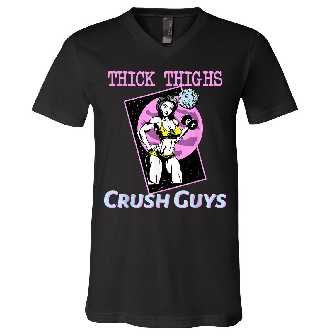 Thick Thighs Crush Guys Weightlifting Bodybuilding Gym V-Neck T-Shirt