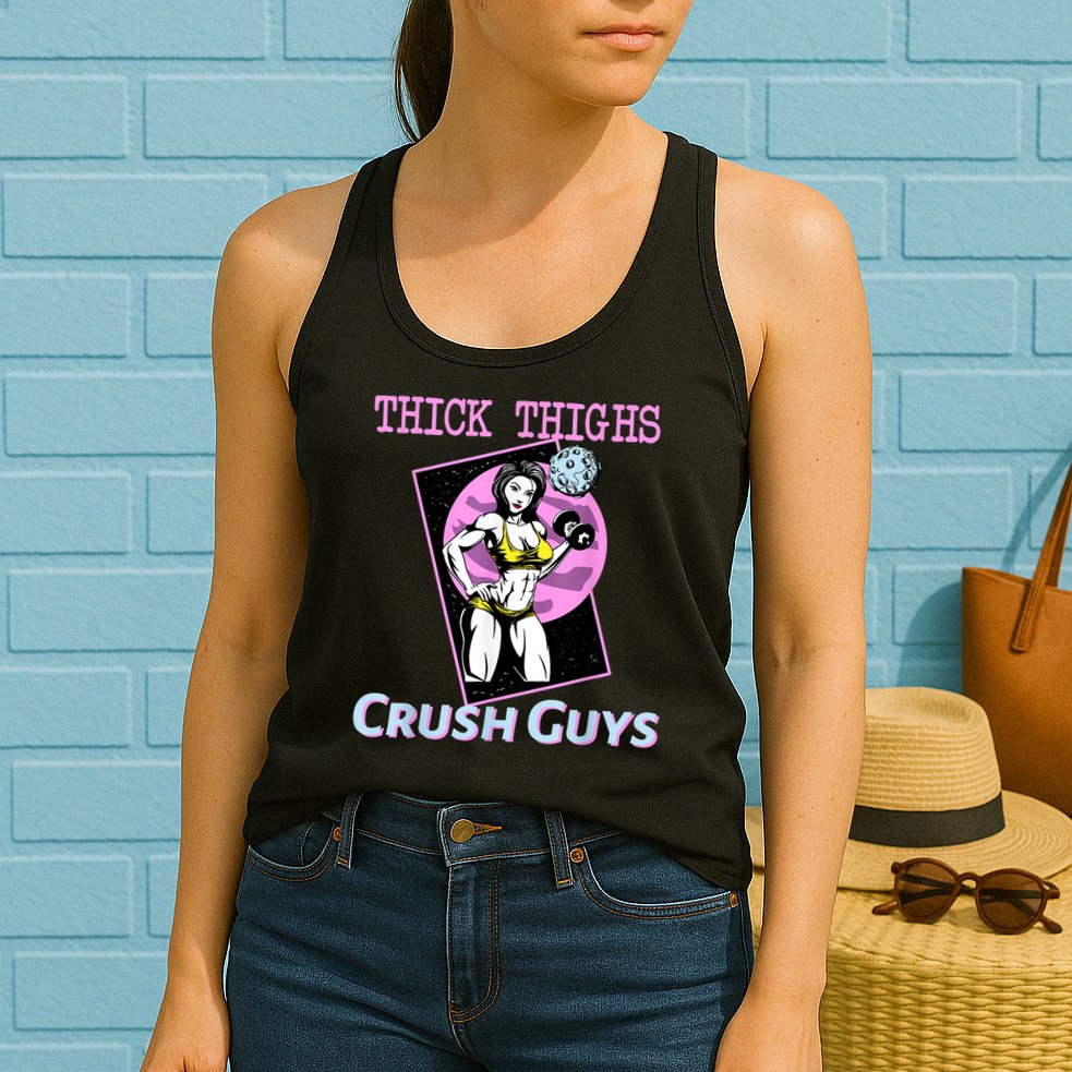Thick Thighs Crush Guys Weightlifting Bodybuilding Gym Womens Tank Top