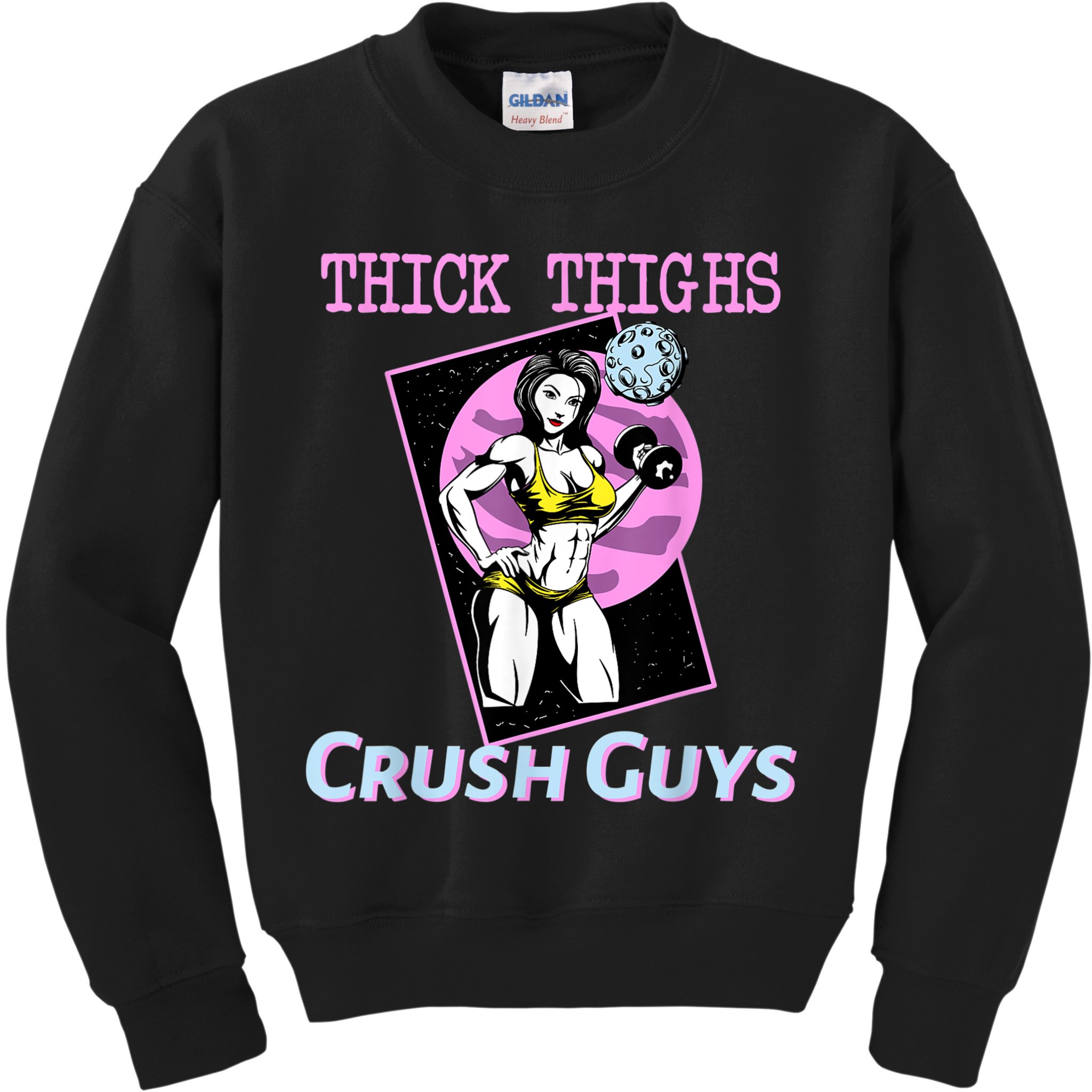 Thick Thighs Crush Guys Weightlifting Bodybuilding Gym Kids Sweatshirt