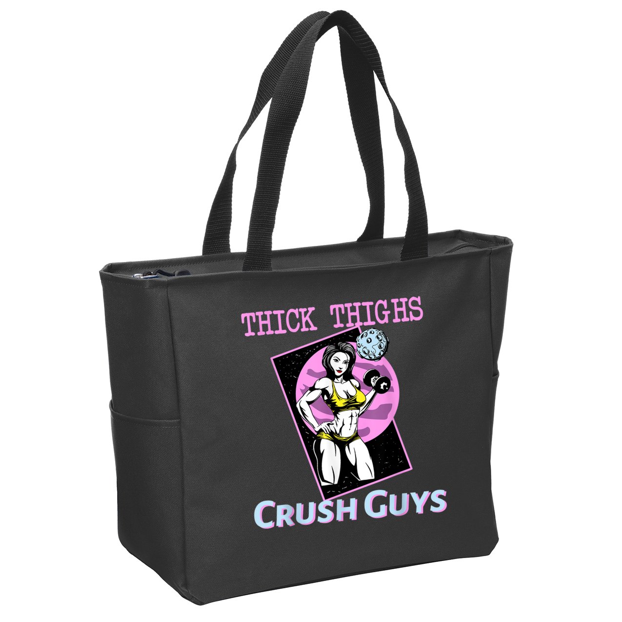 Thick Thighs Crush Guys Weightlifting Bodybuilding Gym Zip Tote Bag