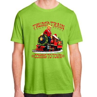 Trump Train Christmas Coming To Town Santa Trump 2024 Xmas Adult ChromaSoft Performance T-Shirt