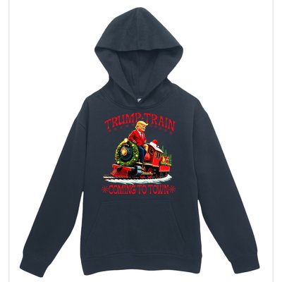 Trump Train Christmas Coming To Town Santa Trump 2024 Xmas Urban Pullover Hoodie