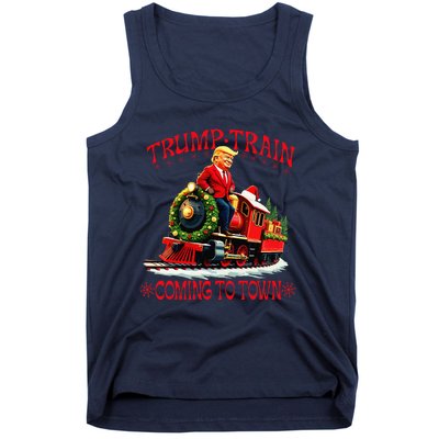 Trump Train Christmas Coming To Town Santa Trump 2024 Xmas Tank Top