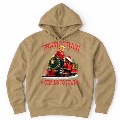 Trump Train Christmas Coming To Town Santa Trump 2024 Xmas Hoodie