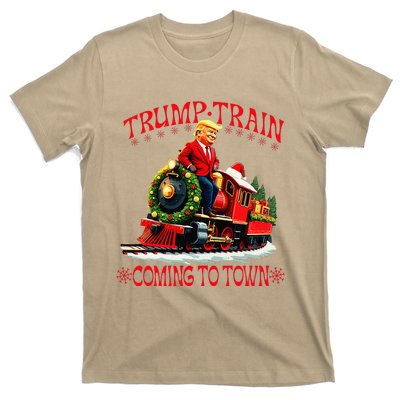 Trump Train Christmas Coming To Town Santa Trump 2024 Xmas T-Shirt