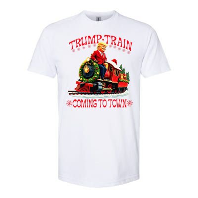 Trump Train Christmas Coming To Town Santa Trump 2024 Xmas Softstyle CVC T-Shirt