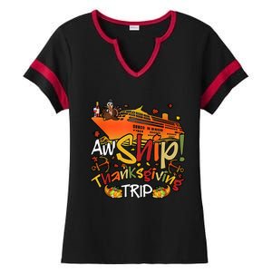 Thanksgiving Trip Cruise Matching Team Ladies Halftime Notch Neck Tee