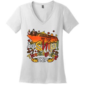 Thanksgiving Trip Cruise Matching Team Women's V-Neck T-Shirt