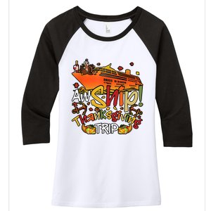 Thanksgiving Trip Cruise Matching Team Women's Tri-Blend 3/4-Sleeve Raglan Shirt