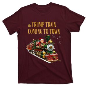 Trump Train Coming To Town Funny Christmas Santa Claus Trump T-Shirt