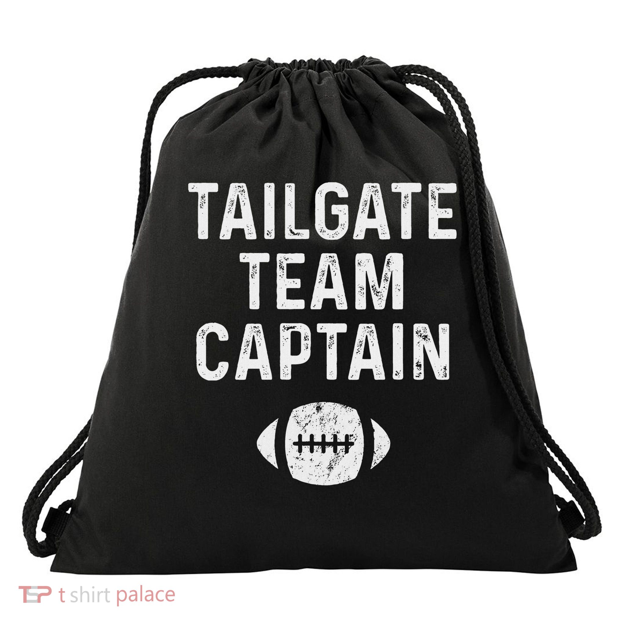 Tailgate Team Captain Funny Tailgating Football Drawstring Bag