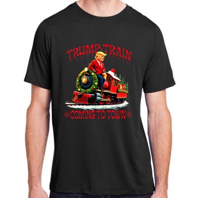 Trump Train Christmas Coming To Town Santa Adult ChromaSoft Performance T-Shirt