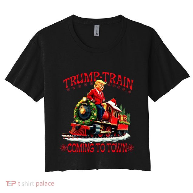 Trump Train Christmas Coming To Town Santa Crop Top