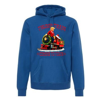 Trump Train Christmas Coming To Town Santa Premium Hoodie