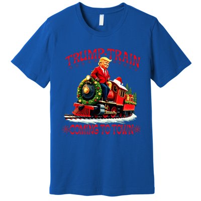 Trump Train Christmas Coming To Town Santa Premium T-Shirt