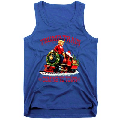 Trump Train Christmas Coming To Town Santa Tank Top