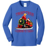 Trump Train Christmas Coming To Town Santa Kids Long Sleeve Shirt