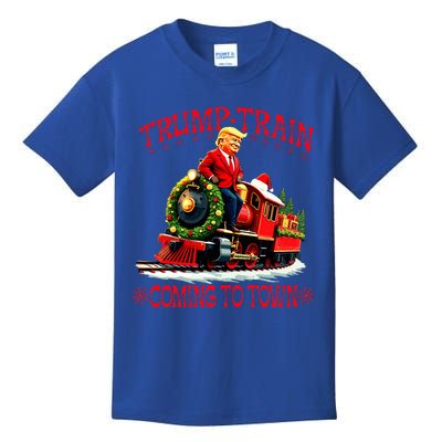 Trump Train Christmas Coming To Town Santa Kids T-Shirt