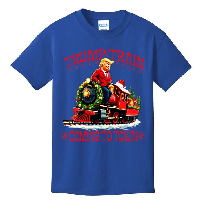 Trump Train Christmas Coming To Town Santa Kids T-Shirt