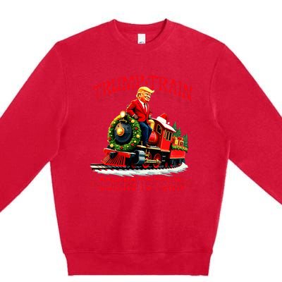 Trump Train Christmas Coming To Town Santa Premium Crewneck Sweatshirt