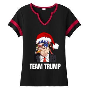 Team Trump Christmas Pajama Dear Santa All I Want Is A New Gift Ladies Halftime Notch Neck Tee